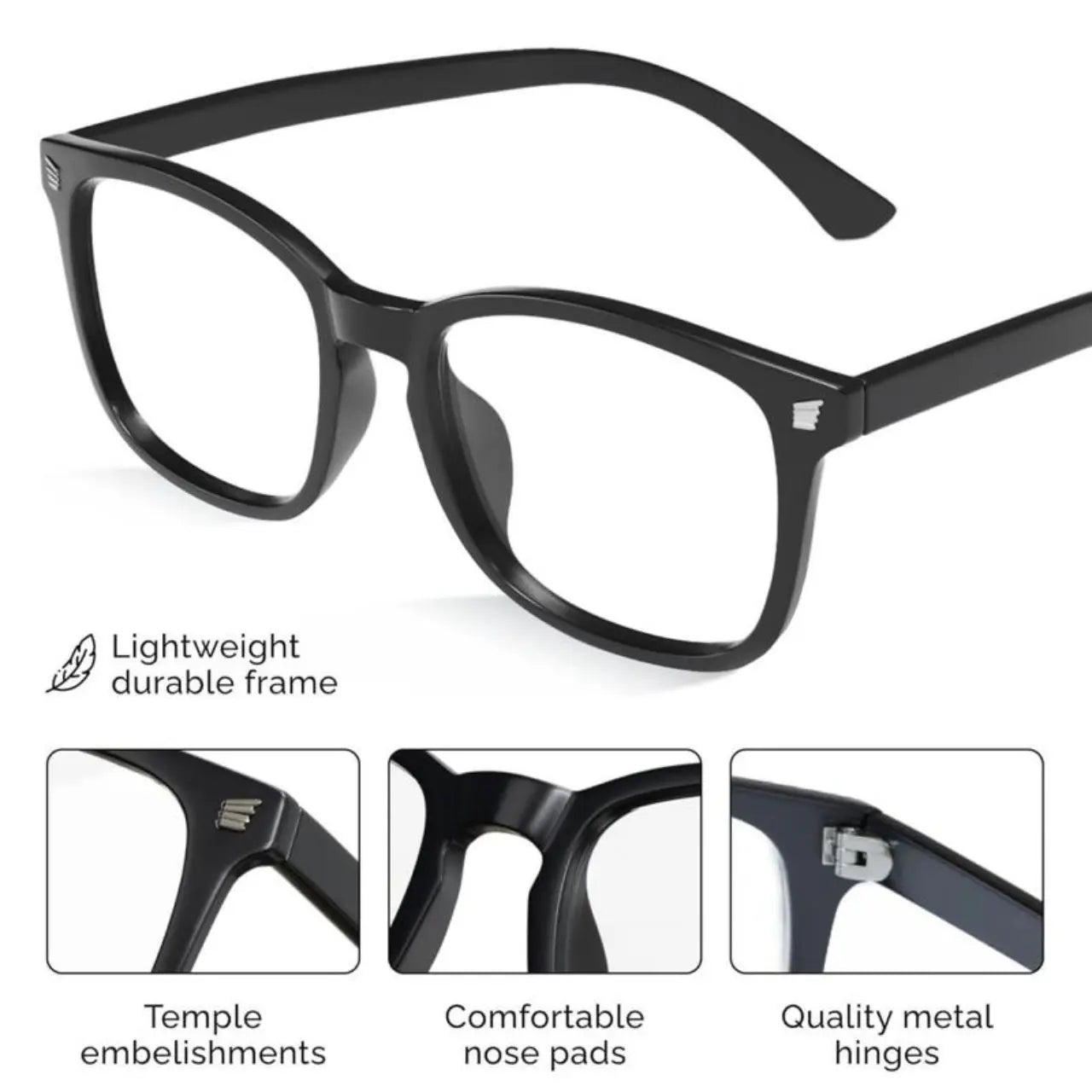 2026 New Design Blue Light Glasses for Men Women Reduce Eye Strain UV Blocking for Computer Screen